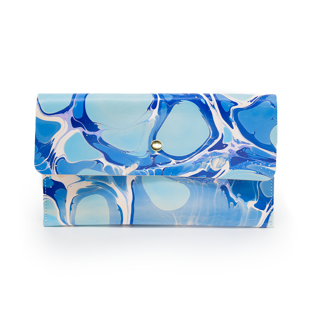 Marbled leather clutch store