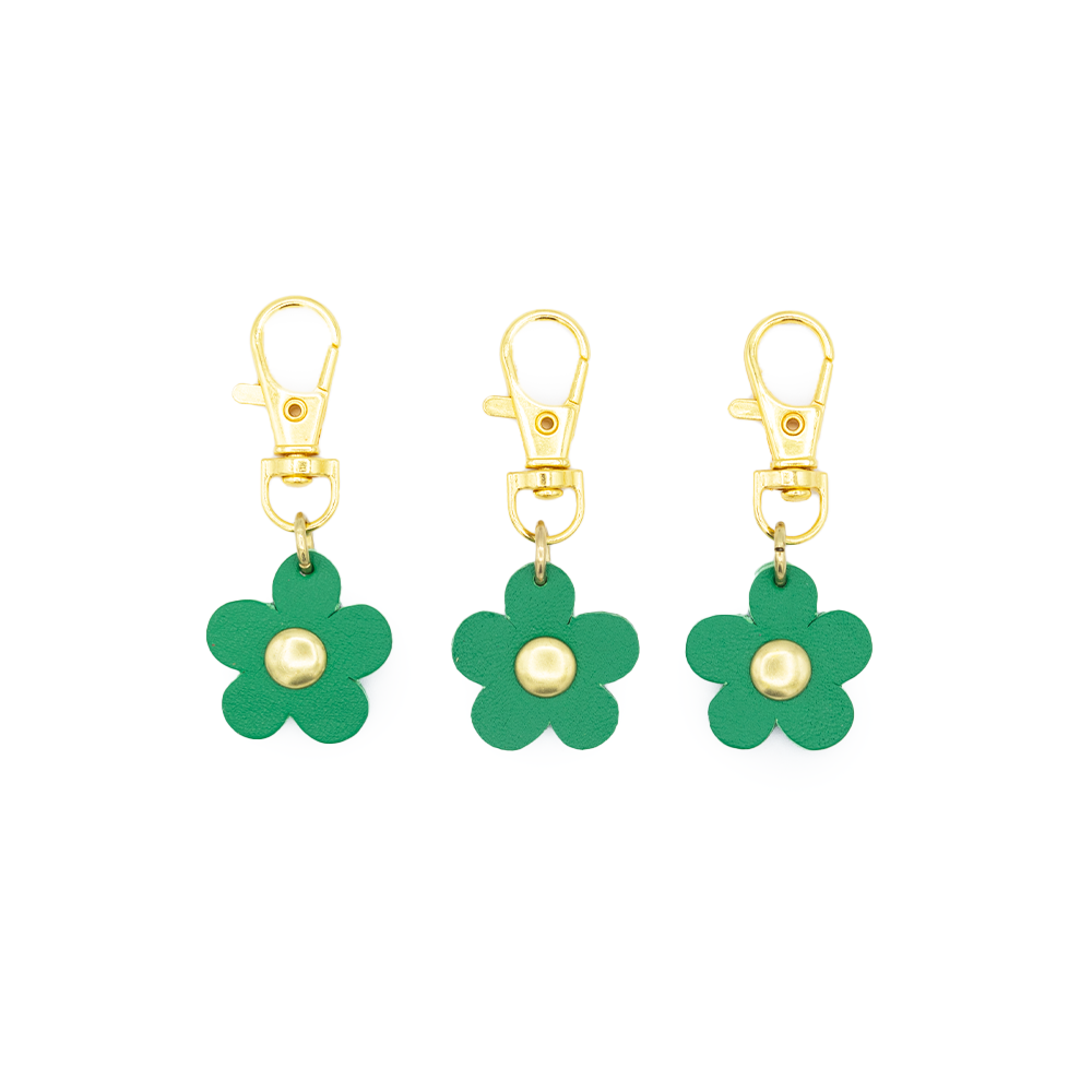 Flower Shaped Leather Charm