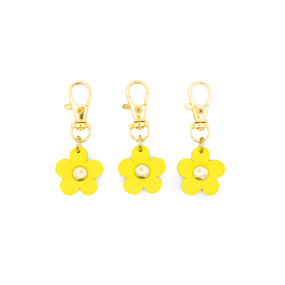 Flower Shaped Leather Charm