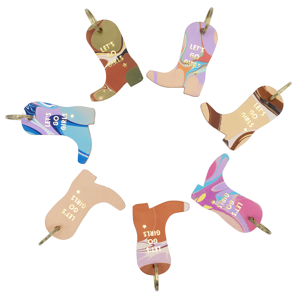 "Let's Go Girls" Cowboy Boot Keychain