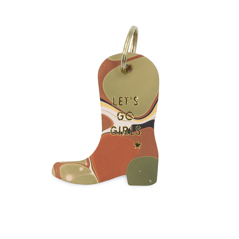 "Let's Go Girls" Cowboy Boot Keychain