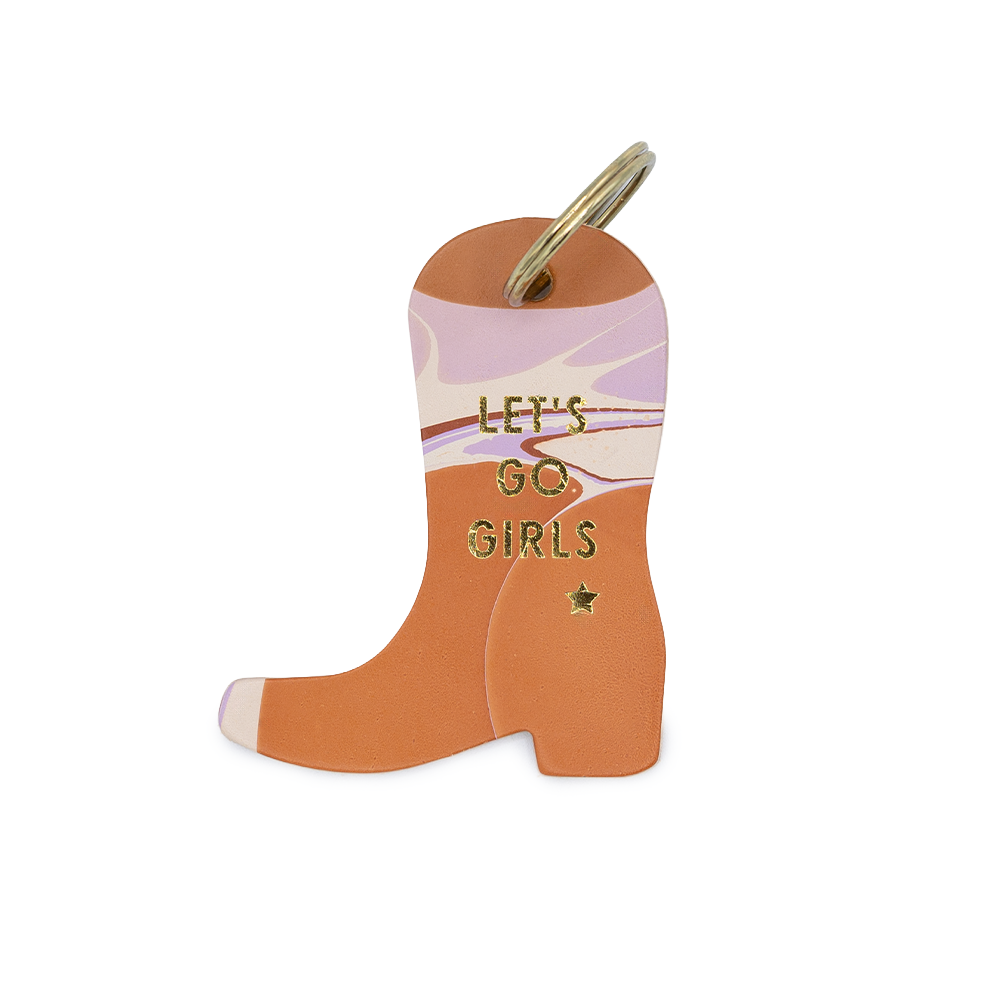 "Let's Go Girls" Cowboy Boot Keychain