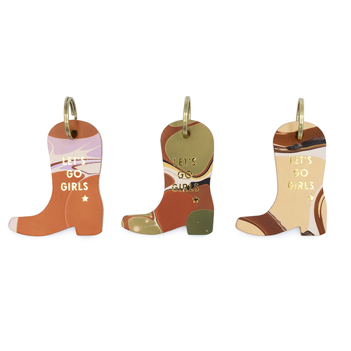 "Let's Go Girls" Cowboy Boot Keychain