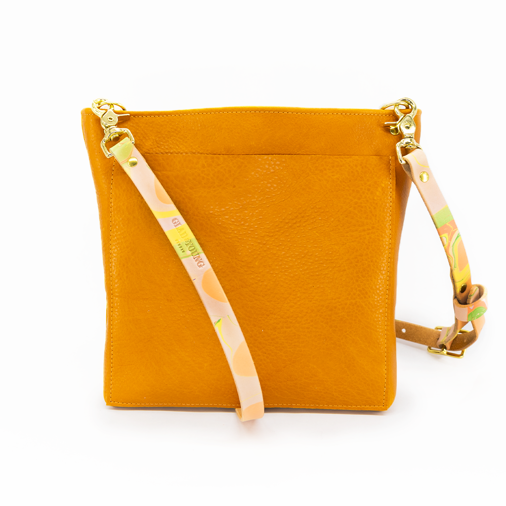 Mustard yellow leather crossbody bag best sale